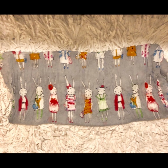 Accessories - Gray Easter Bunny Cartoon Scarf